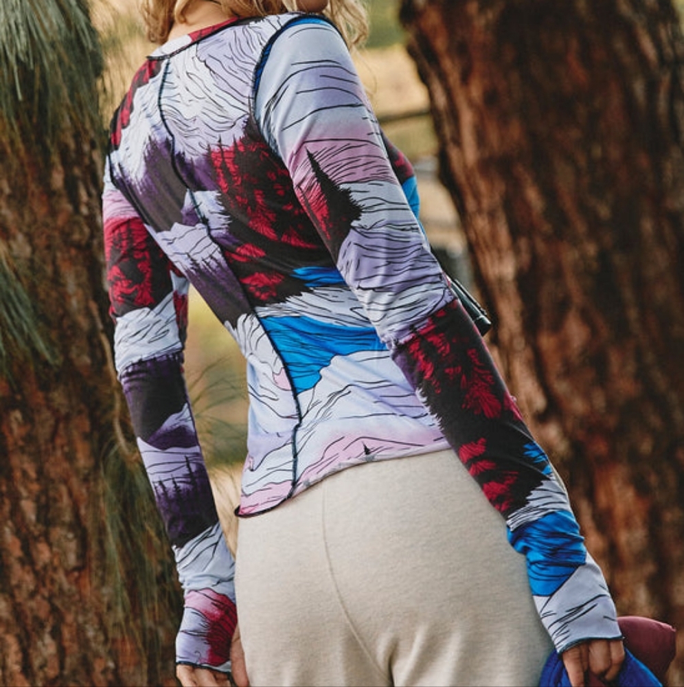 Free People Movement Right On Run Colorful Long Sleeve Size Large And XS - Picture 3 of 15